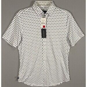 NWT Mizzen Main Performance Menswear Shirt Mens S White Geometric Aloha Tropical
